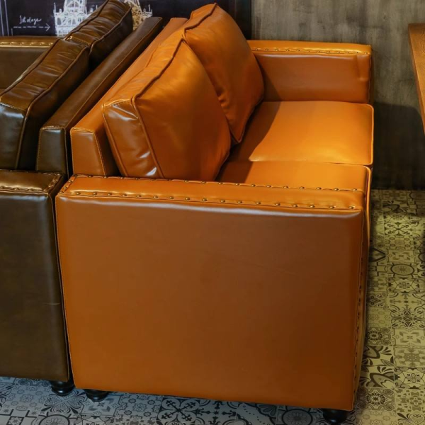 Restaurant cafe shop leather sofa booth wine commercial furniture set