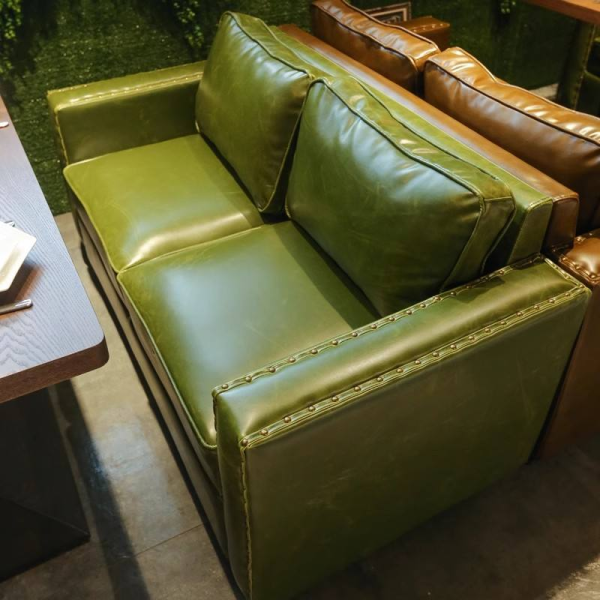 Restaurant cafe shop leather sofa booth wine commercial furniture set