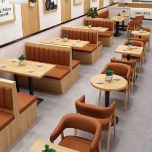 Customizable solid wood restaurant snack noodle house hot pot teahouse booth set
