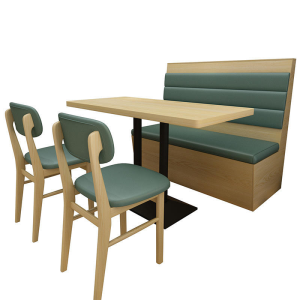 Modern style solid wood snack sofa table and chair set simple restaurant wall booth