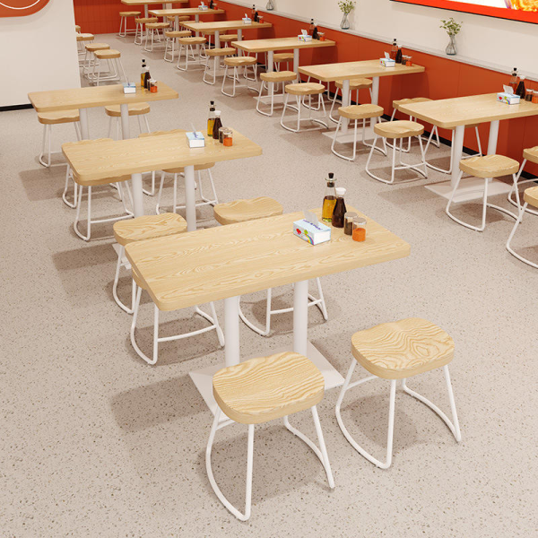 Modern solid wood commercial restaurant set fast food table and chair combination