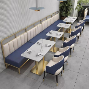 Custom luxury commercial stainless steel table and chair set modern style