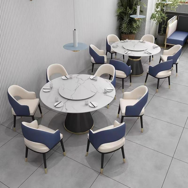 Custom luxury commercial stainless steel table and chair set modern style