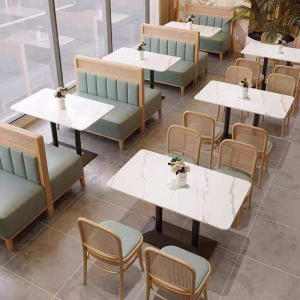 Customized Hong Kong style metal coffee table set commercial western restaurant wall booth