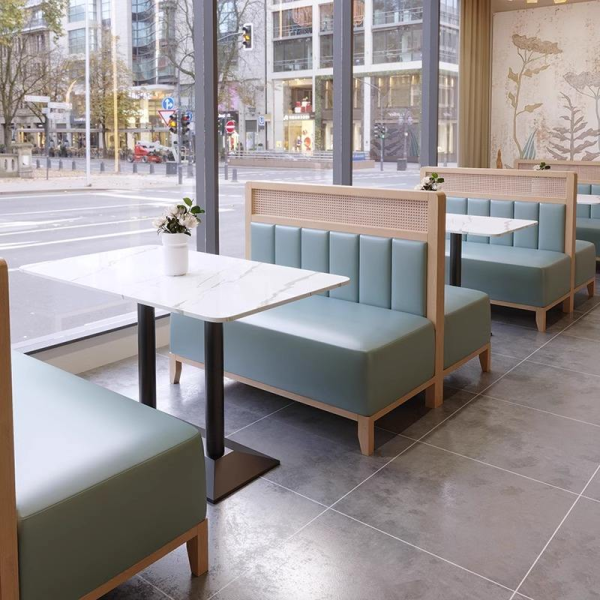 Customized Hong Kong style metal coffee table set commercial western restaurant wall booth