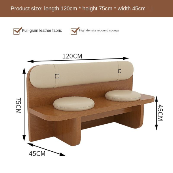 Modern retro solid wood sofa chair combination suitable for cafe restaurant