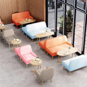 Modern solid wood set coffee shop book bar milk tea shop booth