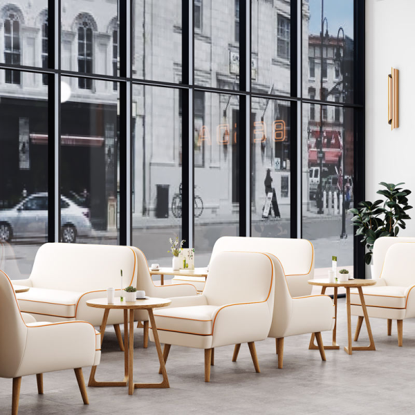 Modern solid wood set coffee shop book bar milk tea shop booth