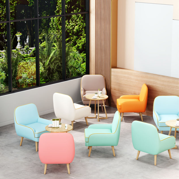 Modern solid wood set coffee shop book bar milk tea shop booth