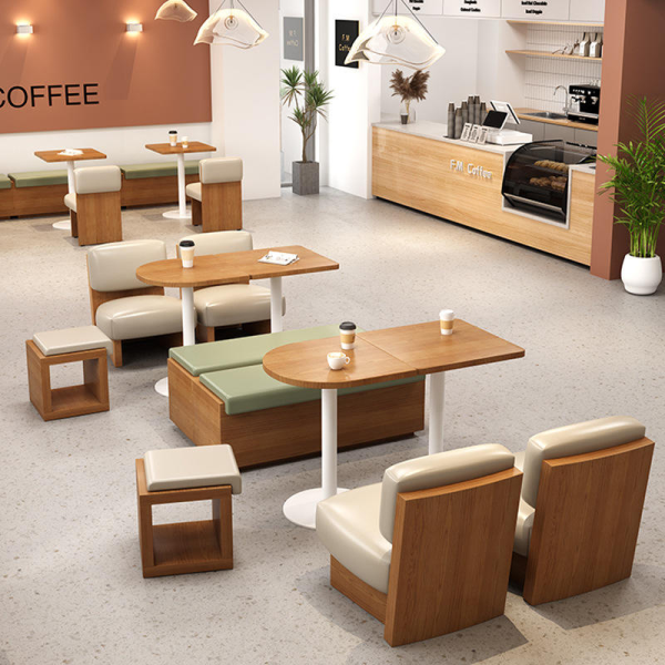 Modern commercial metal sofa stool table and chair combination suitable for dining