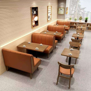 Japanese style milk tea shop restaurant furniture solid wood table and chair combination