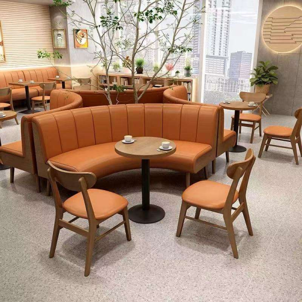 Japanese style milk tea shop restaurant furniture solid wood table and chair combination