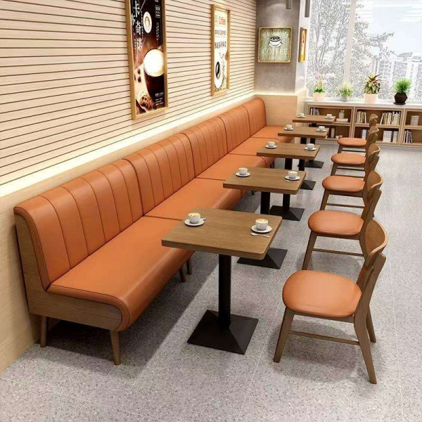 Japanese style milk tea shop restaurant furniture solid wood table and chair combination