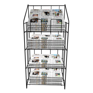 Custom wire mesh display racks floor-standing bookshelves can hold newspapers brochures and magazines