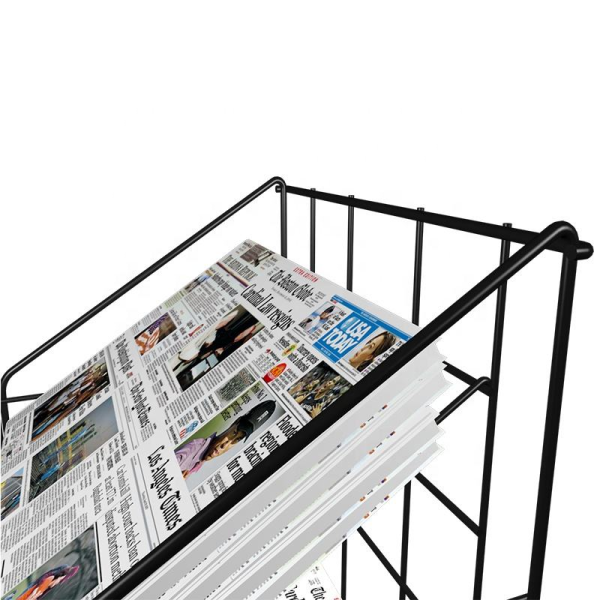 Custom wire mesh display racks floor-standing bookshelves can hold newspapers brochures and magazines