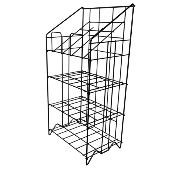 Custom wire mesh display racks floor-standing bookshelves can hold newspapers brochures and magazines