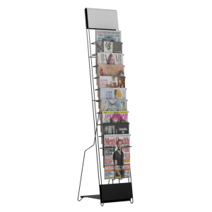 Custom Floor-Standing Metal Bookshelf, Magazine, and Poster Display Rack