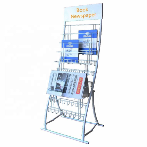 Custom Bookstore Metal Wire Display Rack for Comics Books Magazines and Newspapers