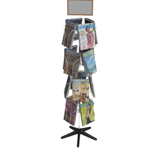 Metal Wire Rotating Display Stand for Bookstores Retail Comics Magazines Brochures and Posters