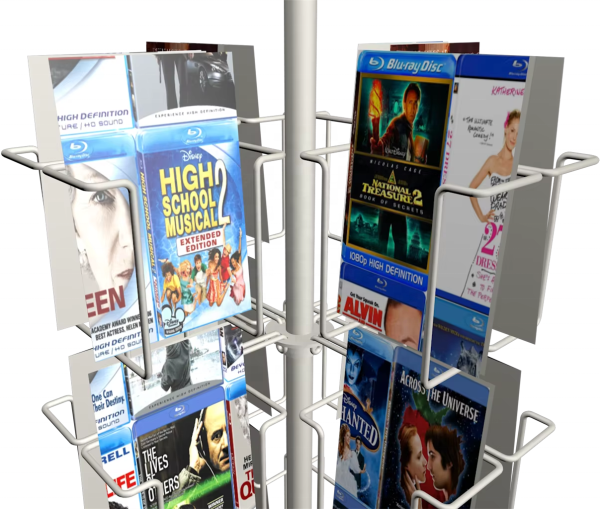 Customizable wire revolving display for store postcards brochures magazines and more