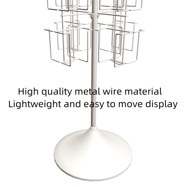 Customizable wire revolving display for store postcards brochures magazines and more