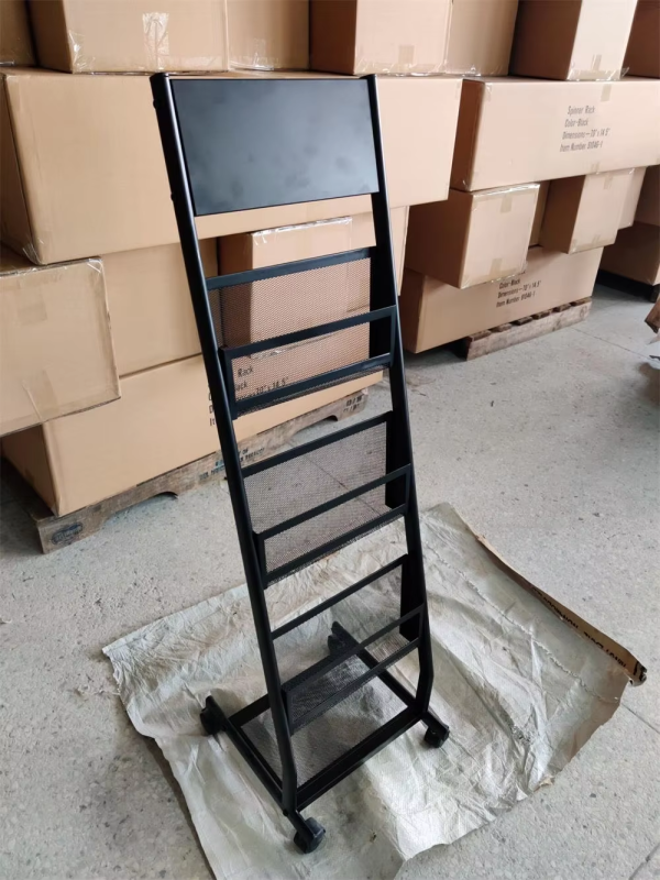 Mobile brochure and magazine rack outdoor metal newspaper rack display stand