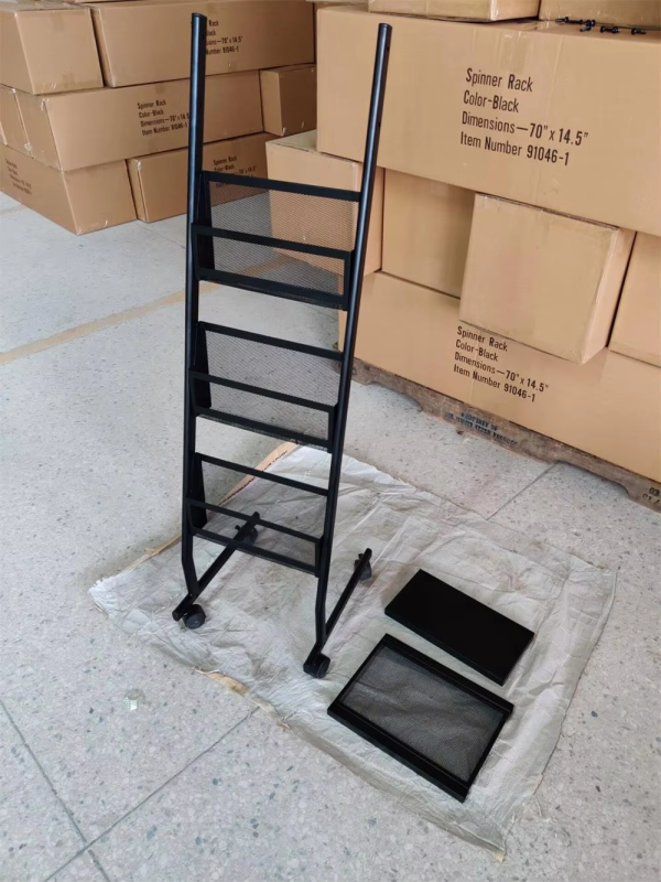 Mobile brochure and magazine rack outdoor metal newspaper rack display stand