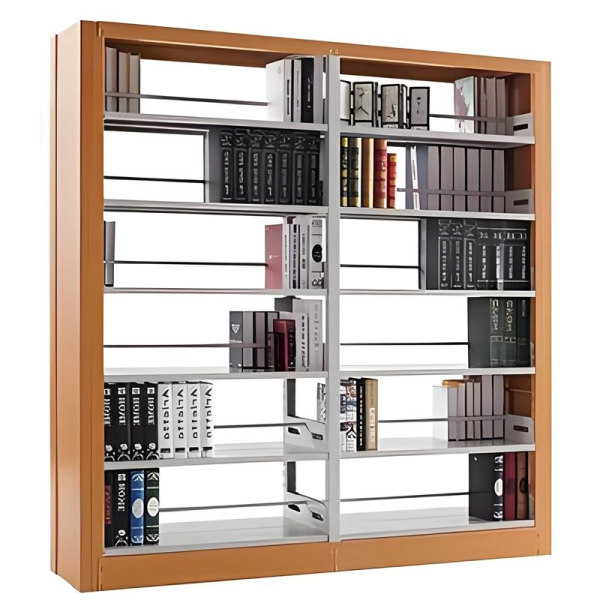 Modern six-tier wrought iron bookshelf steel storage and metal library bookshelf