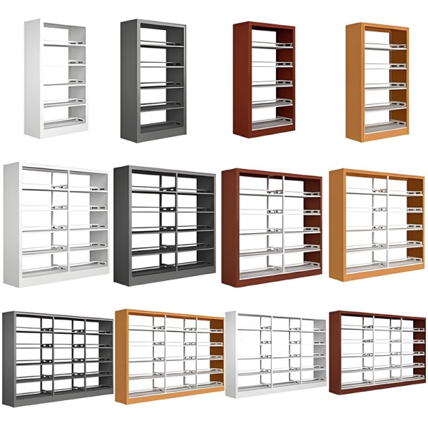 Modern six-tier wrought iron bookshelf steel storage and metal library bookshelf