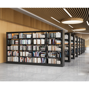 Modern Metal Bookshelf Wall-Mounted Steel Storage Rack Library Book Display
