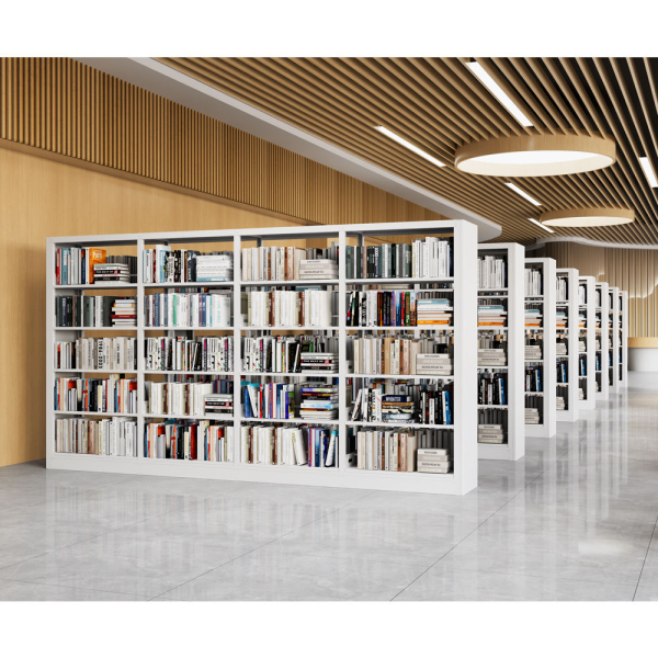 Modern Metal Bookshelf Wall-Mounted Steel Storage Rack Library Book Display
