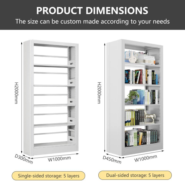 Modern, hot-selling wholesale floor-standing metal bookshelf for libraries