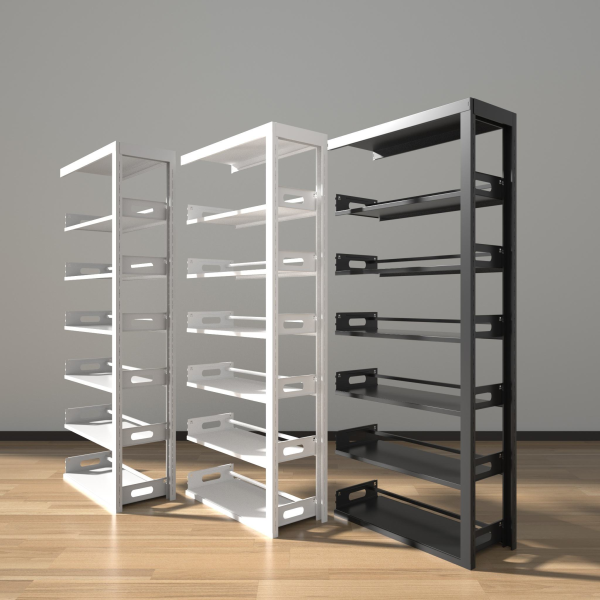 French-style library bookshelf wooden colored bookshelf metal bookshelf