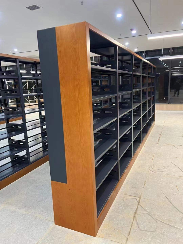 School Library Furniture Book Rack Used Library Shelving Steel Frame Double Side Library Bookshelf