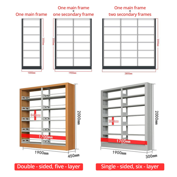 Wrought iron bookshelf for home floor-standing bookshelf and library