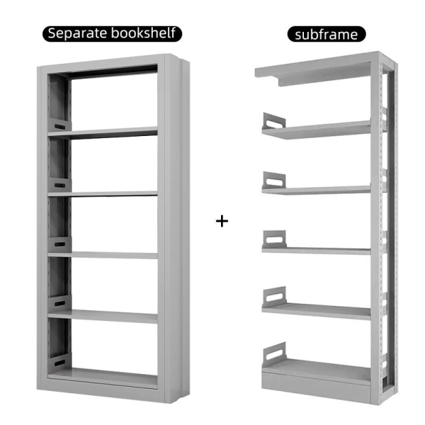 School Library Furniture Book Rack Used Library Shelving Steel Frame Double Side Library Bookshelf