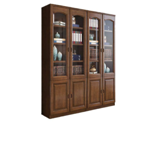 Modern Design Office Solid Wood Bookcase With Glass Door Suitable For Living Room Furniture