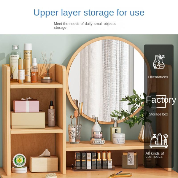 Modern Practical Makeup Table with Storage Cabinet Integrated Dressing Table