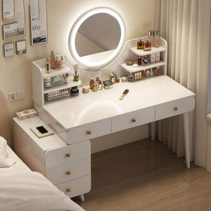Dressing Table with Mirror and Drawers Classic Dressing Table with LED Mirror with and light