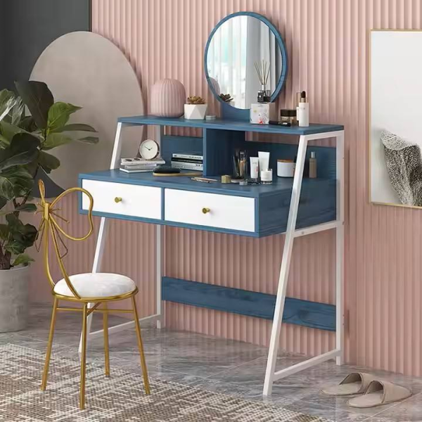 Makeup Vanity Desk Set with Lighted Mirror and 4 Drawers Bedroom Makeup Dressing Table White