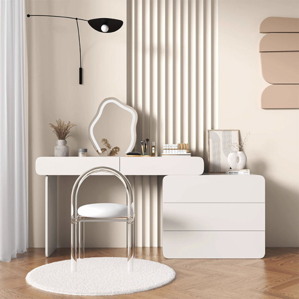 Elegant European Design RTA Hardwood Makeup Vanity With Lighted Led and Mirror Makeup Vanity