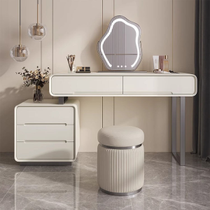 Elegant European Design RTA Hardwood Makeup Vanity With Lighted Led and Mirror Makeup Vanity
