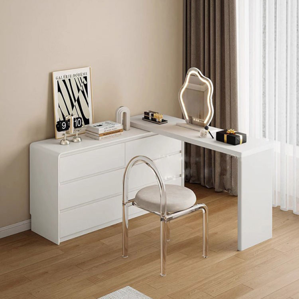 Elegant European Design RTA Hardwood Makeup Vanity With Lighted Led and Mirror Makeup Vanity