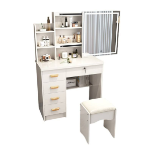 Modern Simple Dressing Table for Bedrooms High-End Mini Storage Dressing Cabinet for Lighted Makeup Vanity