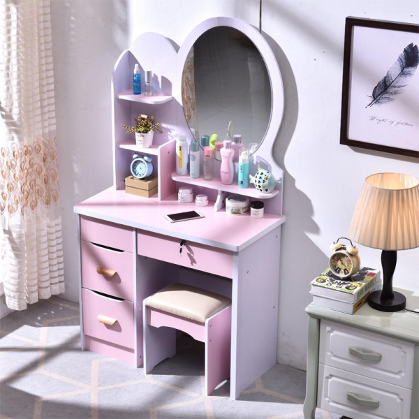Modern bedroom dressing table multifunctional bedside dressing table with light