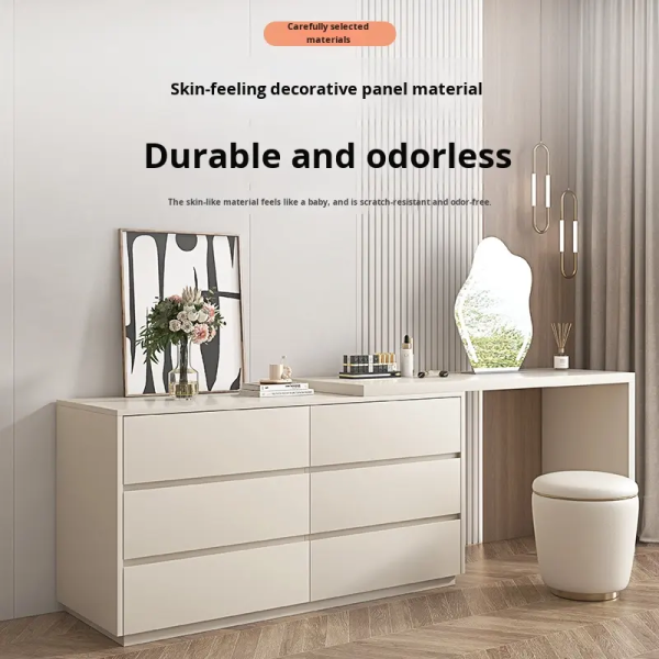 Custom modern simple gray dressing table light luxury dressing table integrated cabinet