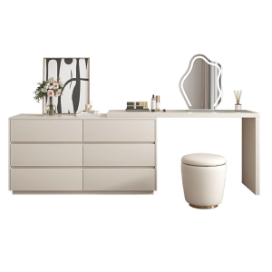 Custom modern simple gray dressing table light luxury dressing table integrated cabinet