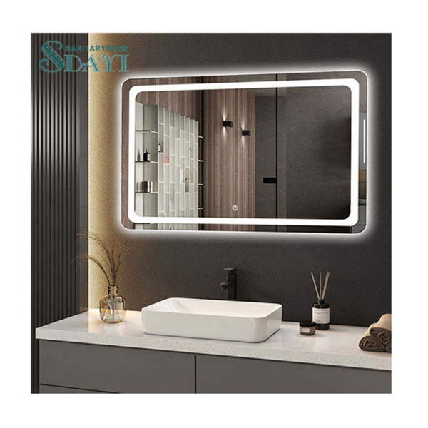 Modern Bathroom Anti-fog Mirror Rectangular Wall Mounted Smart Vanity Mirror