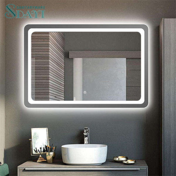 Modern Bathroom Anti-fog Mirror Rectangular Wall Mounted Smart Vanity Mirror