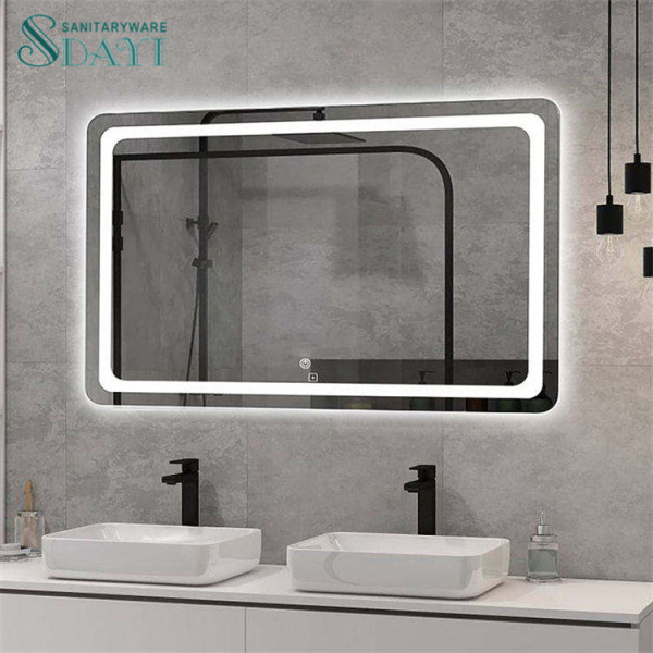 Modern Bathroom Anti-fog Mirror Rectangular Wall Mounted Smart Vanity Mirror